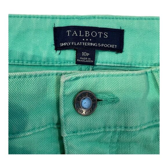 Talbots Women’s Size 10P Green Pedal Pusher Simply Flattering 5 Pockets Jeans - Picture 6 of 11